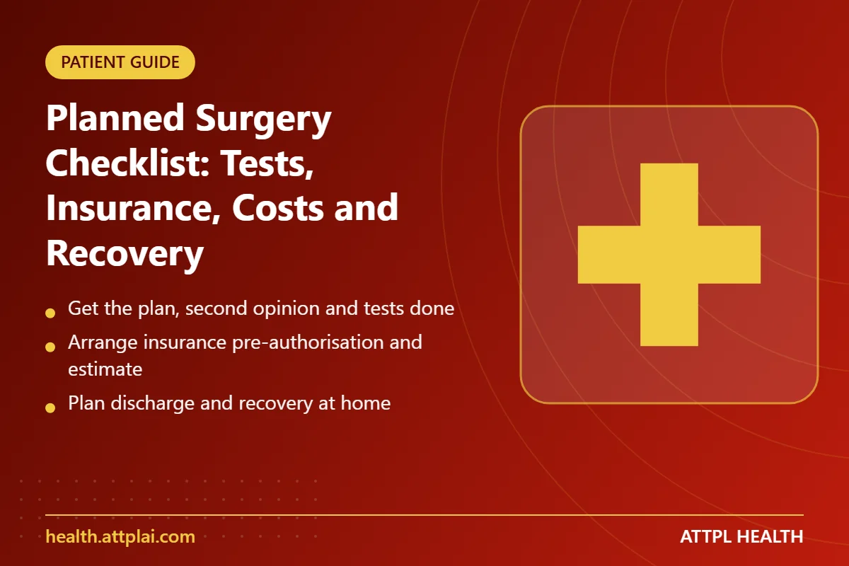 Planned Surgery Checklist: Tests, Insurance, Costs and Recovery - key points